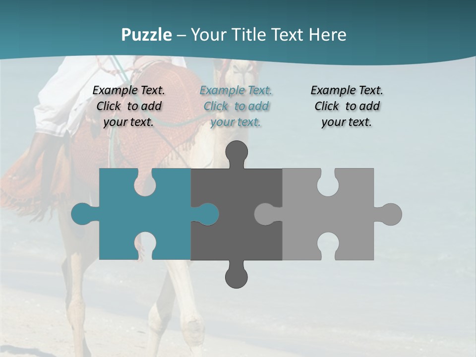 A Person Riding A Camel On A Beach PowerPoint Template