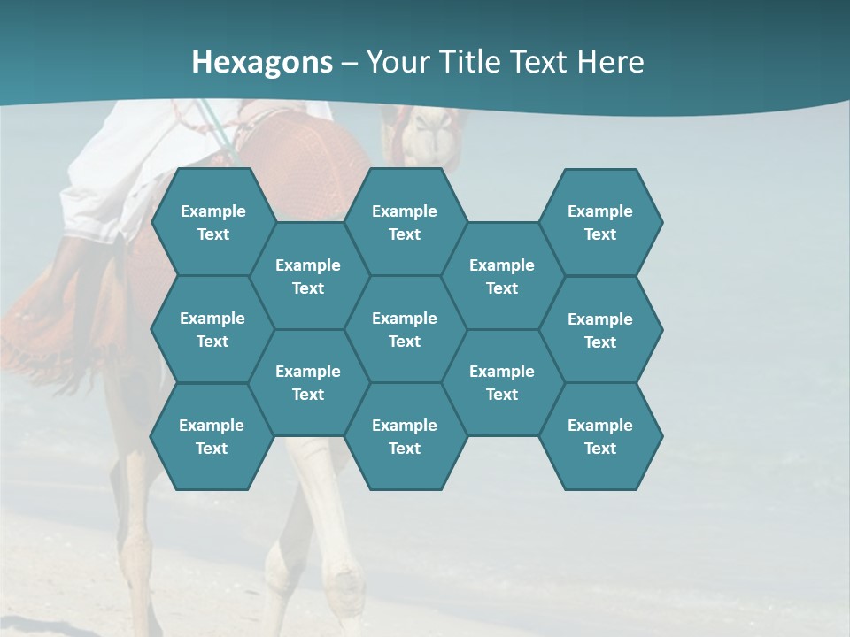A Person Riding A Camel On A Beach PowerPoint Template