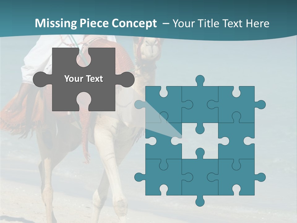 A Person Riding A Camel On A Beach PowerPoint Template