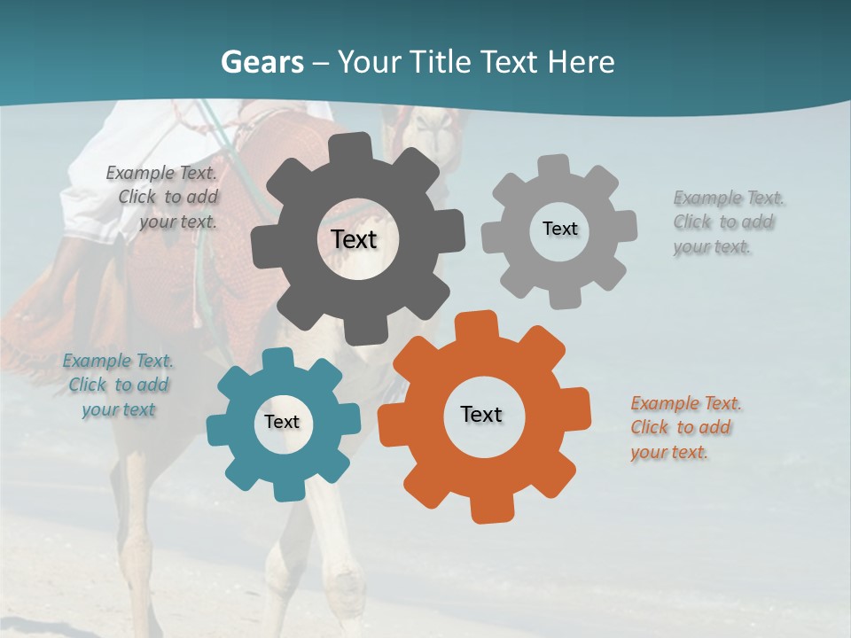 A Person Riding A Camel On A Beach PowerPoint Template