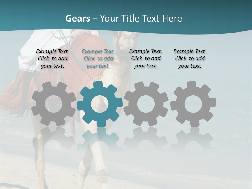 A Person Riding A Camel On A Beach PowerPoint Template