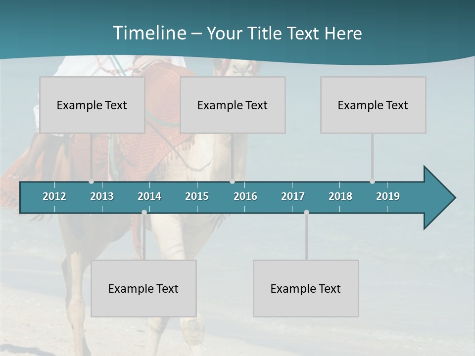 A Person Riding A Camel On A Beach PowerPoint Template