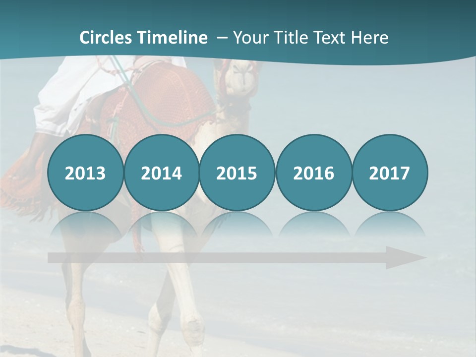 A Person Riding A Camel On A Beach PowerPoint Template