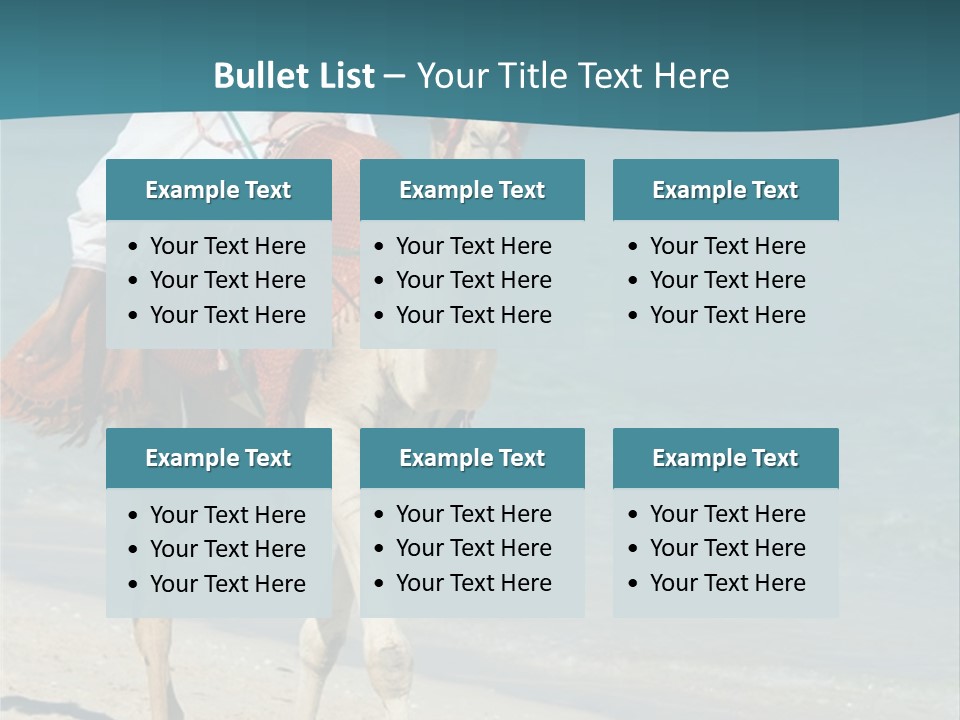 A Person Riding A Camel On A Beach PowerPoint Template