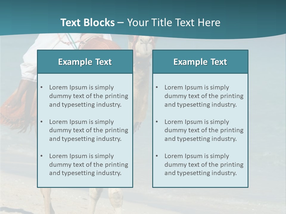 A Person Riding A Camel On A Beach PowerPoint Template