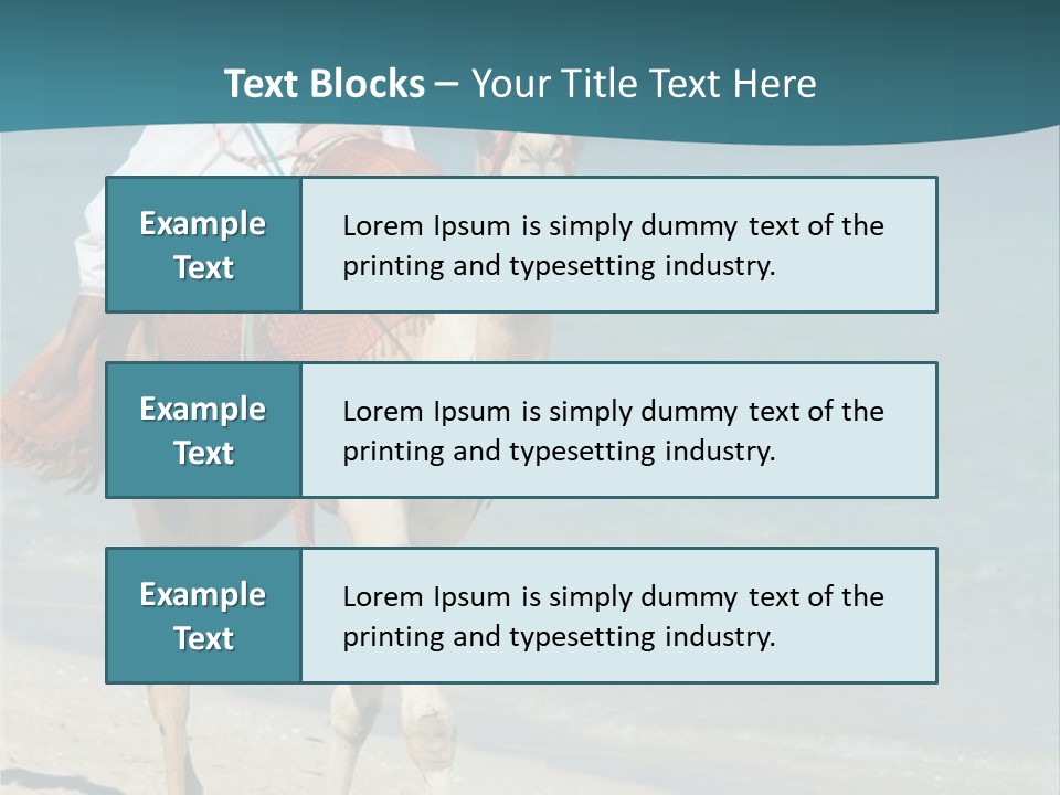 A Person Riding A Camel On A Beach PowerPoint Template