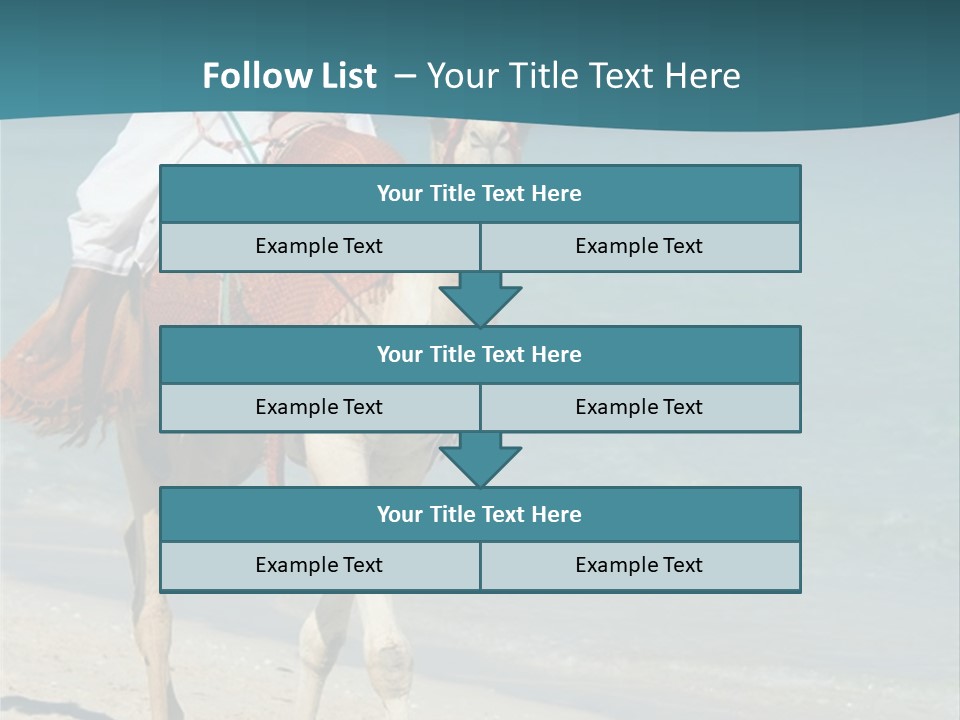 A Person Riding A Camel On A Beach PowerPoint Template