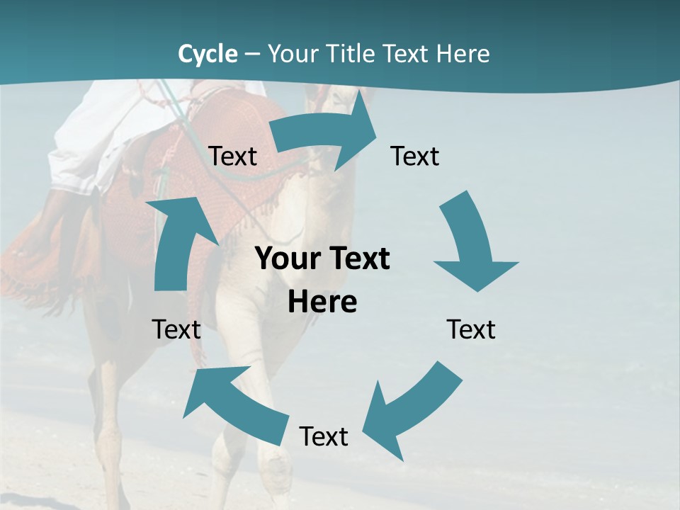 A Person Riding A Camel On A Beach PowerPoint Template