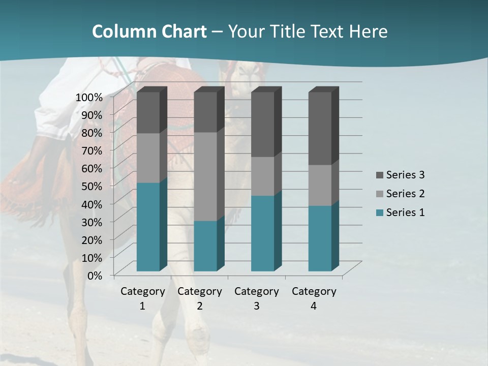 A Person Riding A Camel On A Beach PowerPoint Template