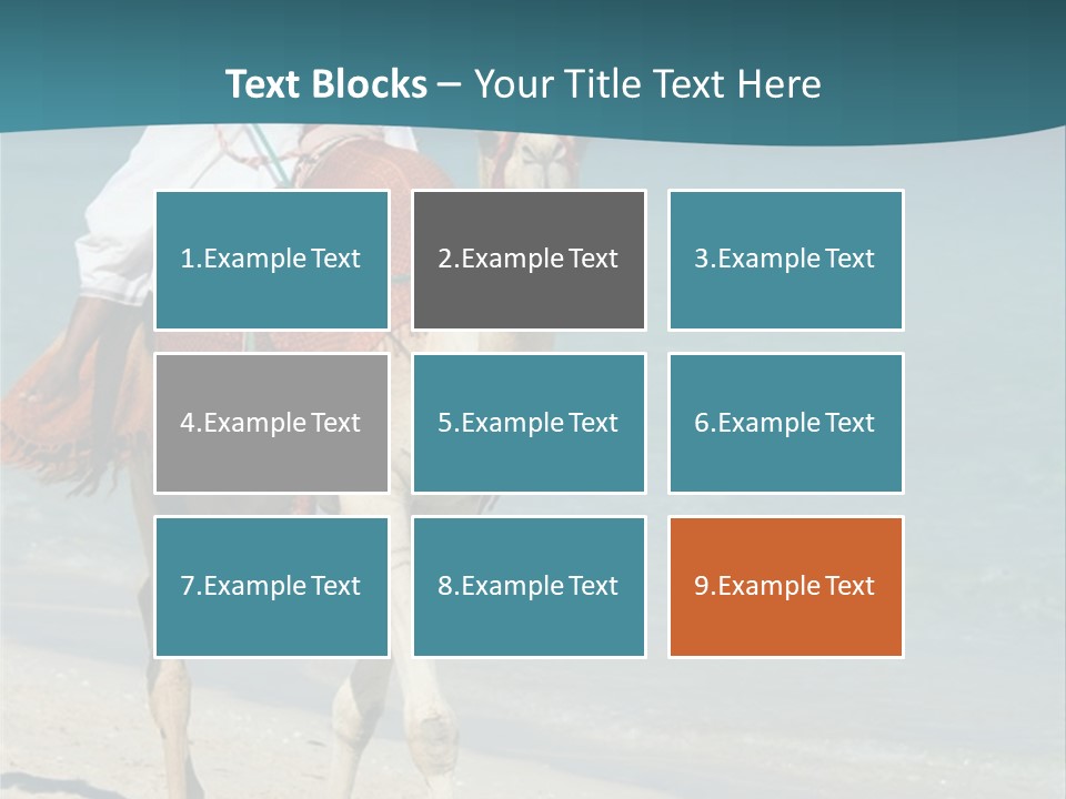 A Person Riding A Camel On A Beach PowerPoint Template