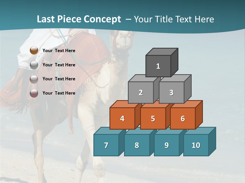 A Person Riding A Camel On A Beach PowerPoint Template