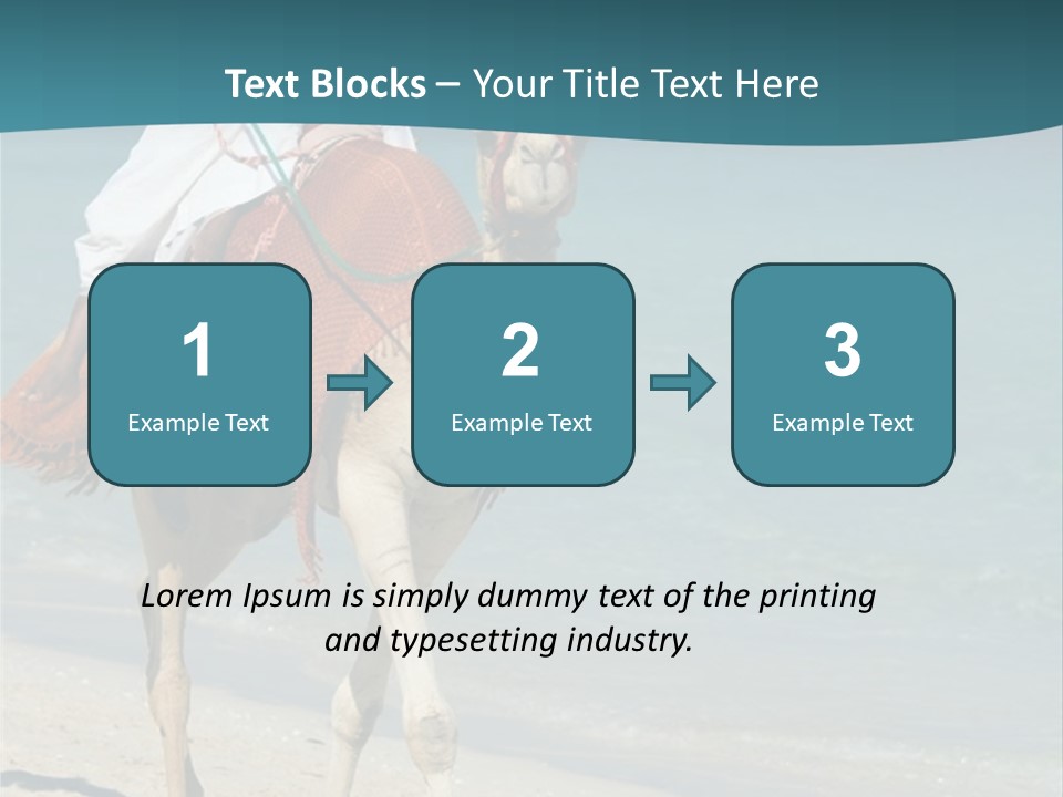 A Person Riding A Camel On A Beach PowerPoint Template