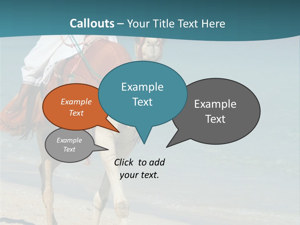 A Person Riding A Camel On A Beach PowerPoint Template