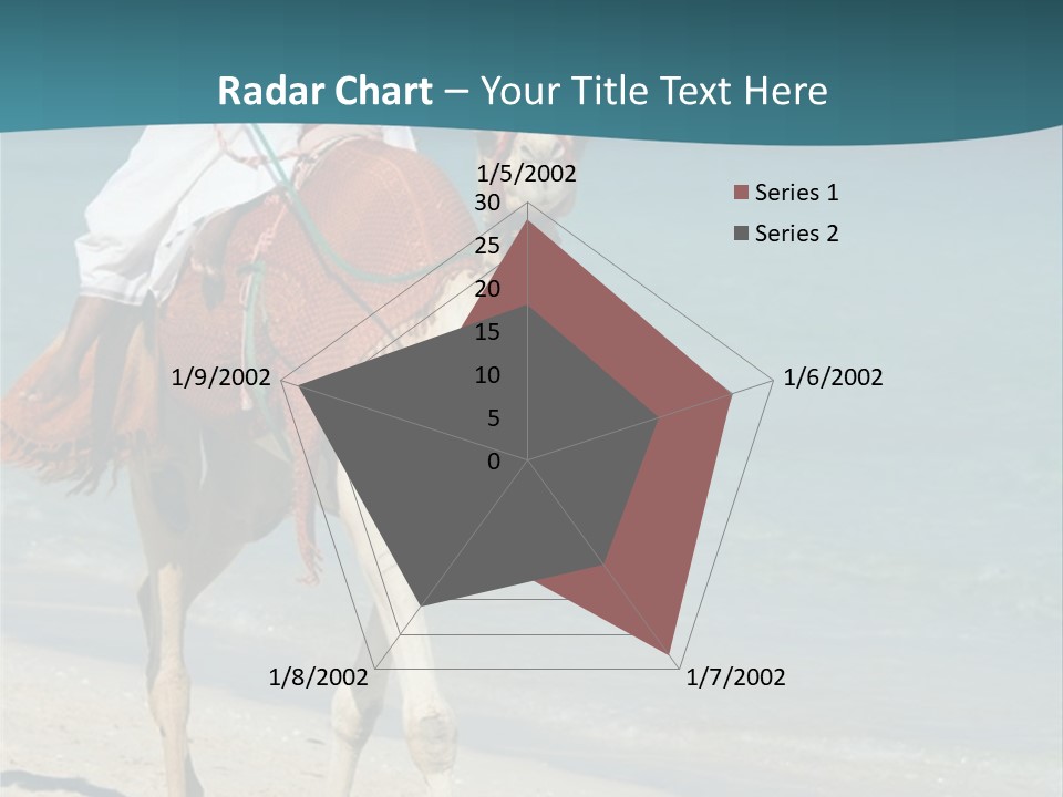 A Person Riding A Camel On A Beach PowerPoint Template