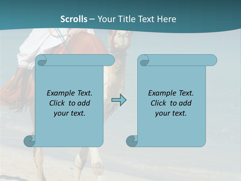 A Person Riding A Camel On A Beach PowerPoint Template