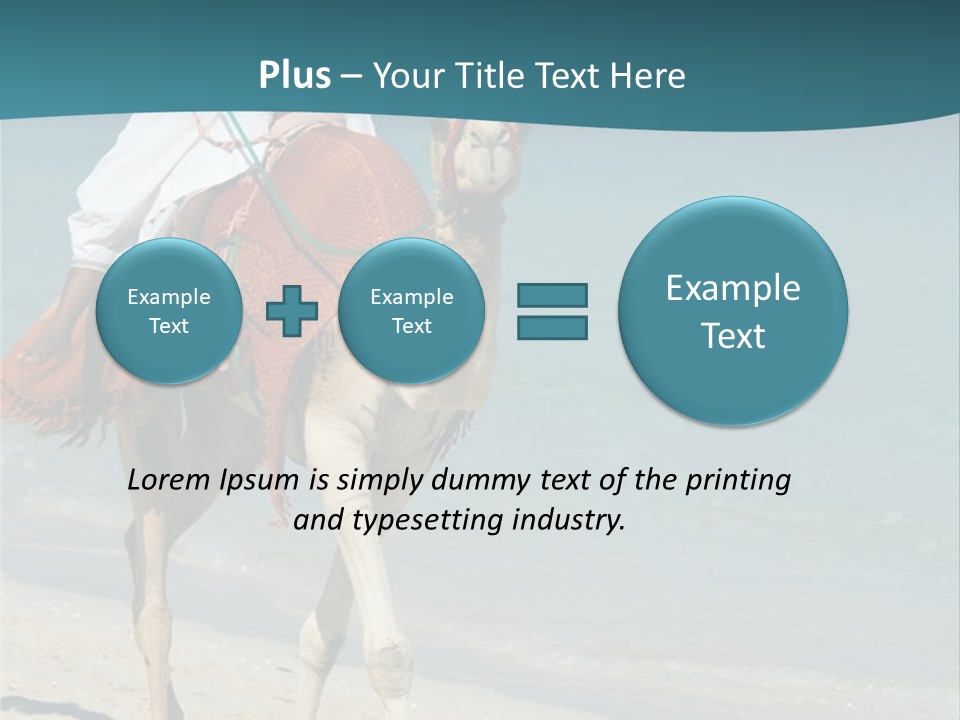 A Person Riding A Camel On A Beach PowerPoint Template
