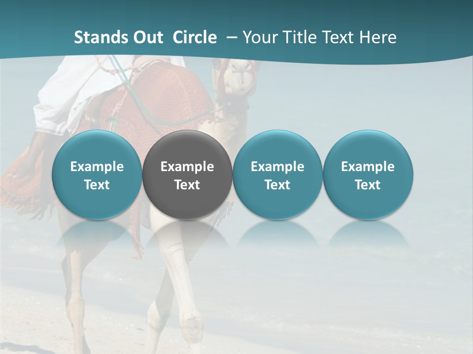 A Person Riding A Camel On A Beach PowerPoint Template
