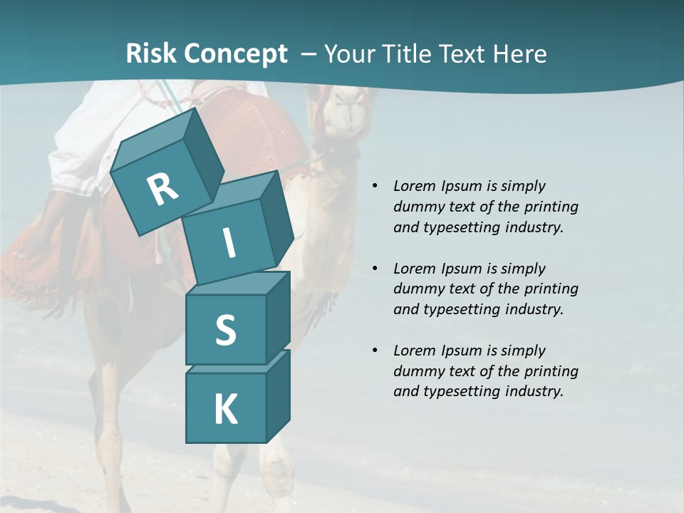 A Person Riding A Camel On A Beach PowerPoint Template