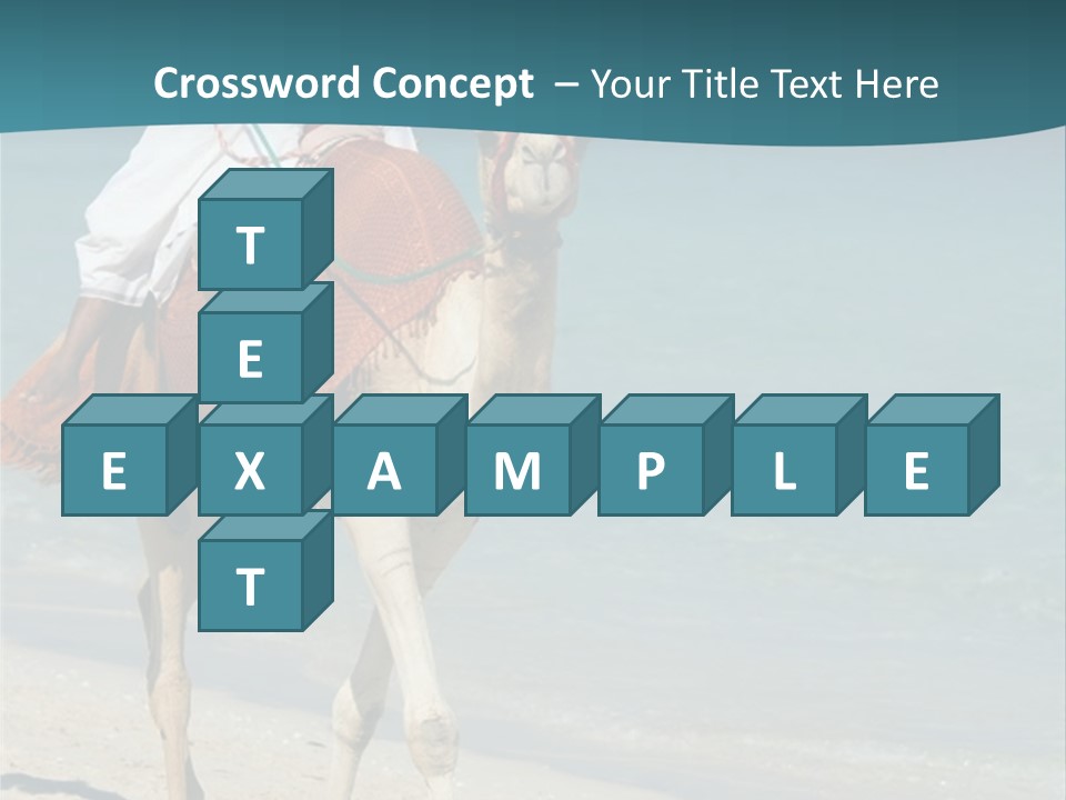 A Person Riding A Camel On A Beach PowerPoint Template