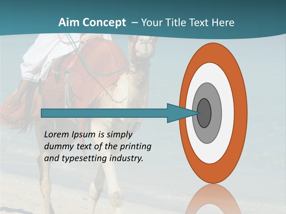 A Person Riding A Camel On A Beach PowerPoint Template