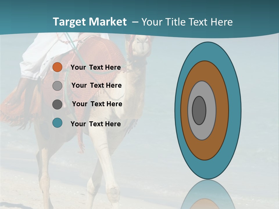 A Person Riding A Camel On A Beach PowerPoint Template