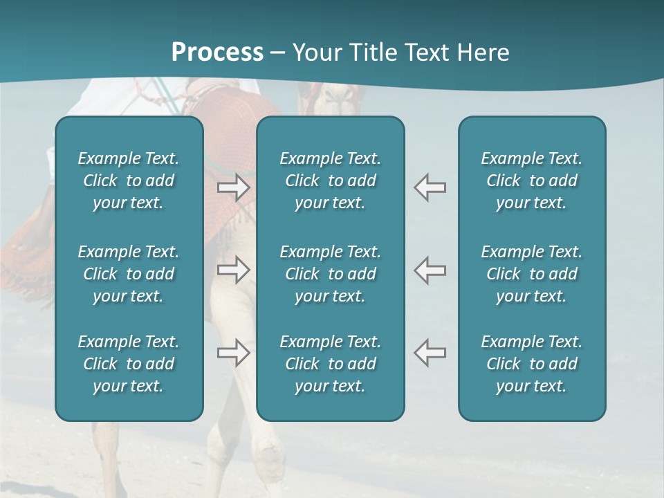 A Person Riding A Camel On A Beach PowerPoint Template