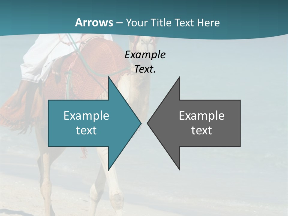 A Person Riding A Camel On A Beach PowerPoint Template