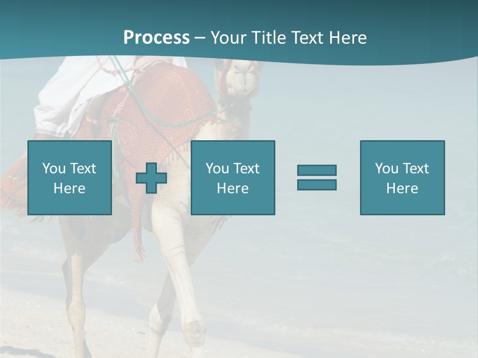 A Person Riding A Camel On A Beach PowerPoint Template