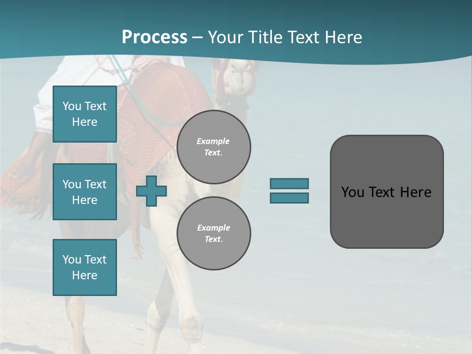 A Person Riding A Camel On A Beach PowerPoint Template