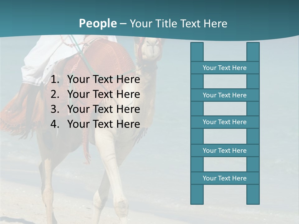 A Person Riding A Camel On A Beach PowerPoint Template