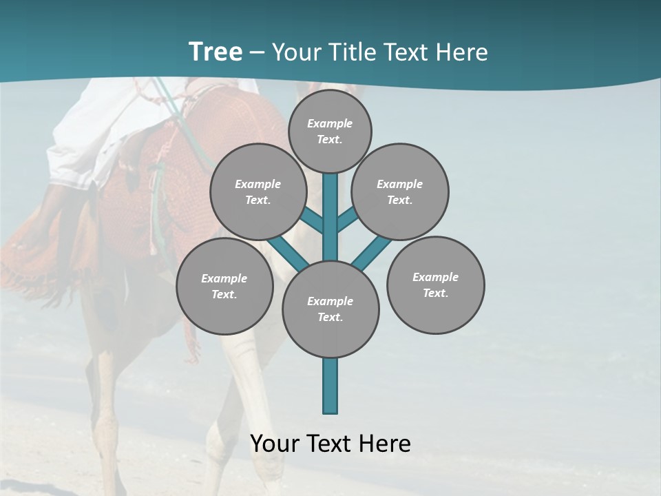 A Person Riding A Camel On A Beach PowerPoint Template