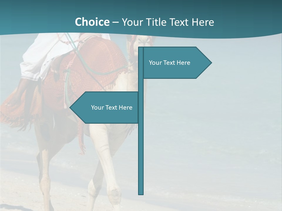 A Person Riding A Camel On A Beach PowerPoint Template
