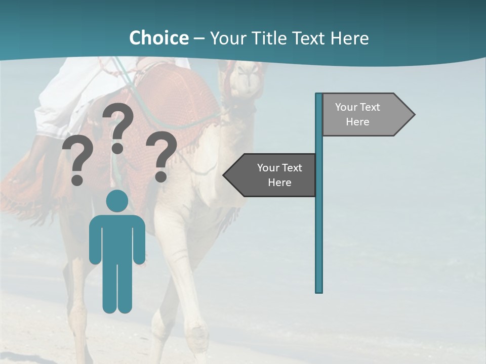 A Person Riding A Camel On A Beach PowerPoint Template