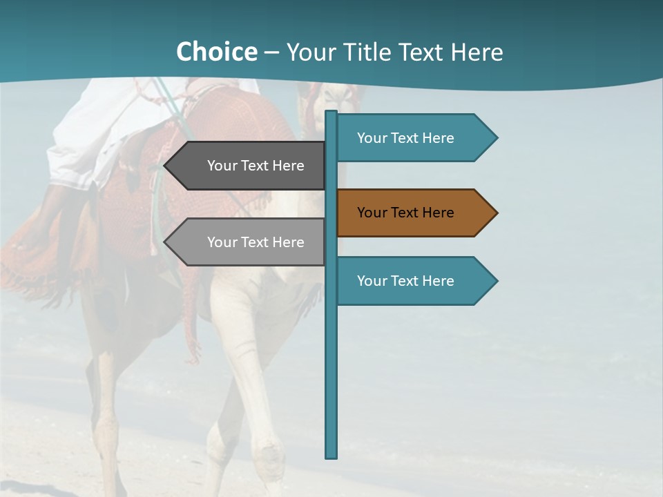 A Person Riding A Camel On A Beach PowerPoint Template