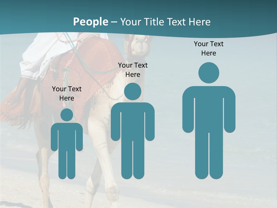A Person Riding A Camel On A Beach PowerPoint Template