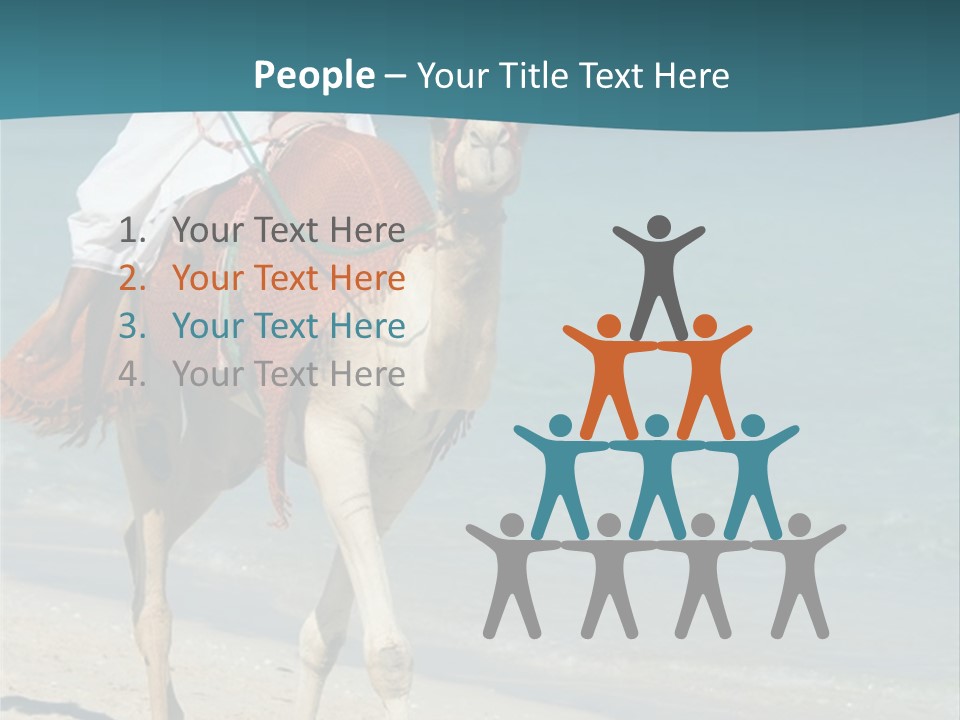A Person Riding A Camel On A Beach PowerPoint Template