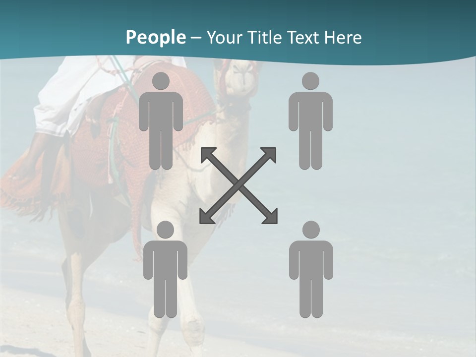 A Person Riding A Camel On A Beach PowerPoint Template