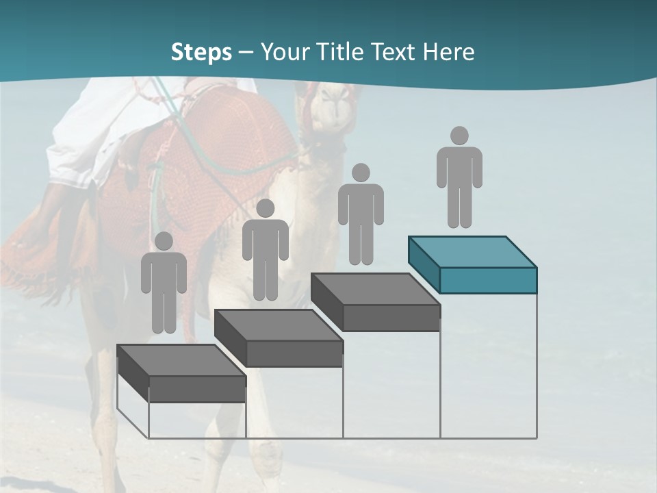 A Person Riding A Camel On A Beach PowerPoint Template