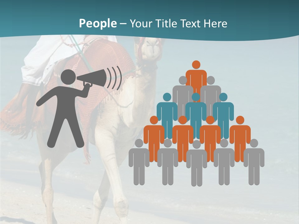 A Person Riding A Camel On A Beach PowerPoint Template