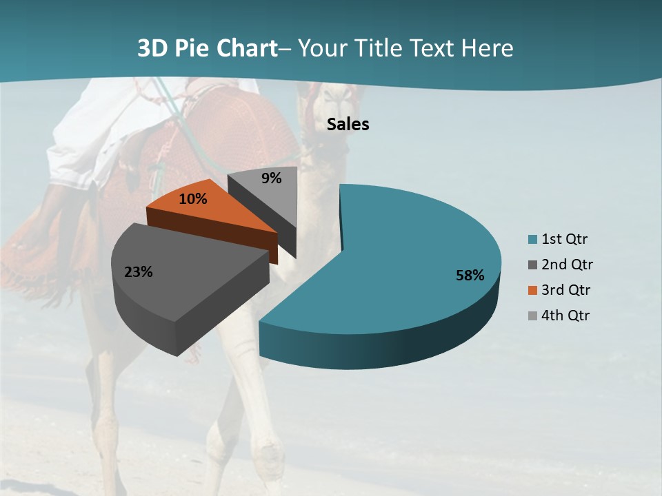 A Person Riding A Camel On A Beach PowerPoint Template