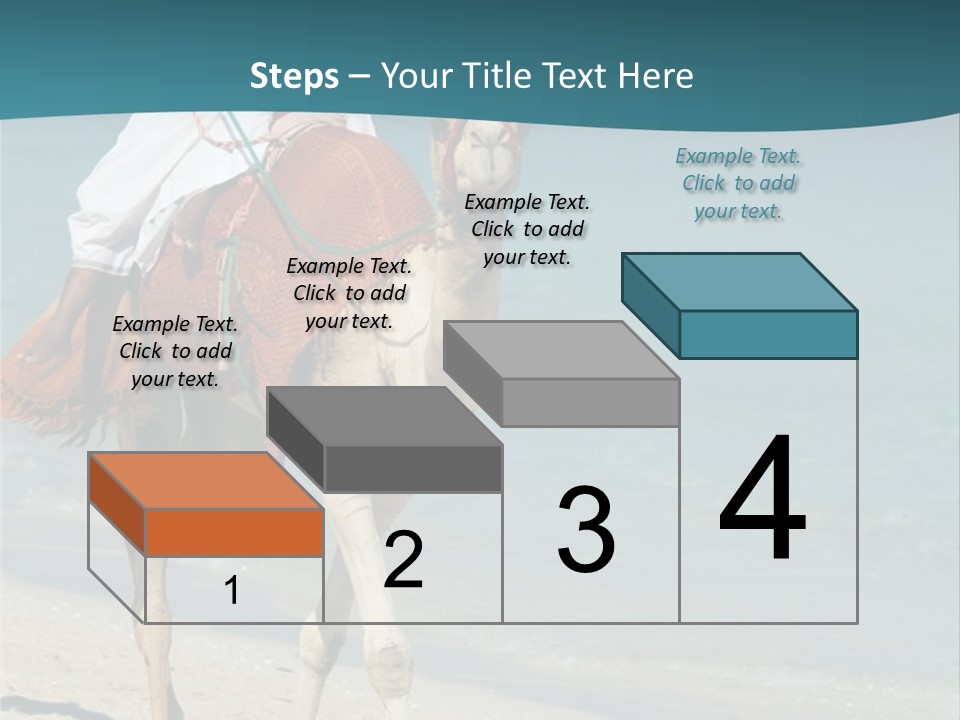 A Person Riding A Camel On A Beach PowerPoint Template