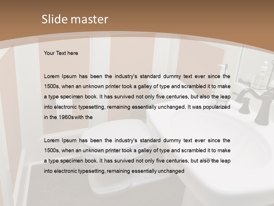 Halfbath Toilet Wood PowerPoint Template