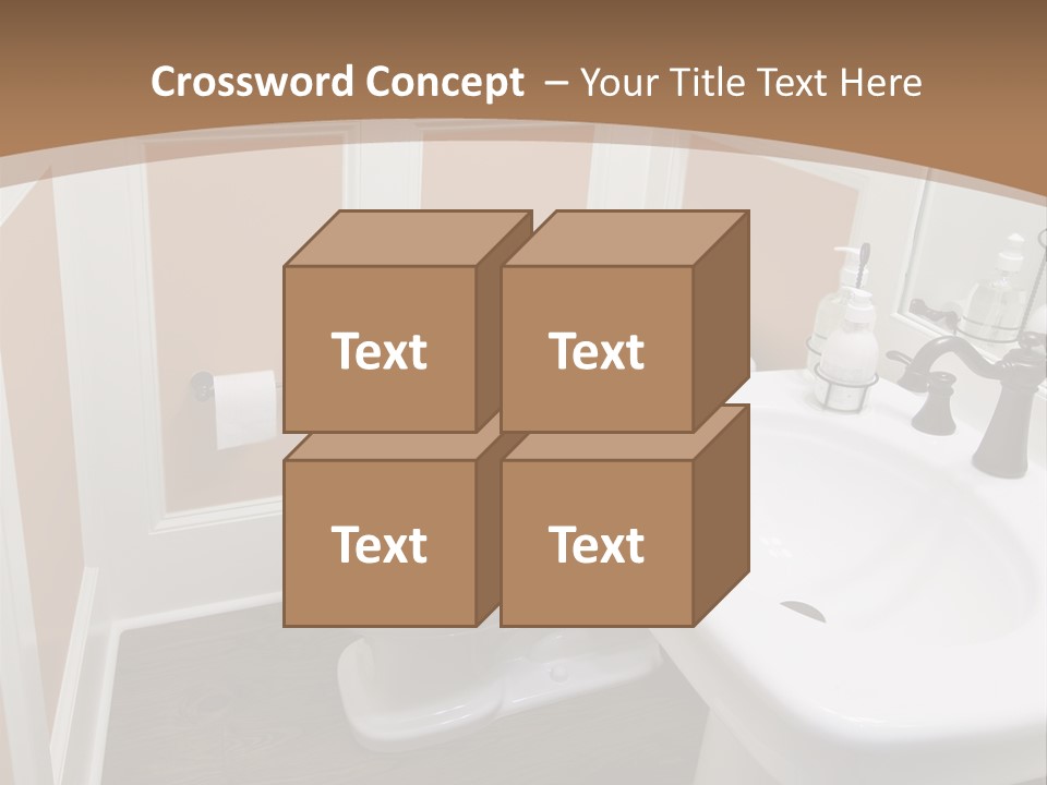 Halfbath Toilet Wood PowerPoint Template