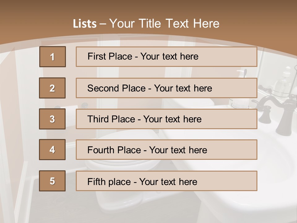 Halfbath Toilet Wood PowerPoint Template