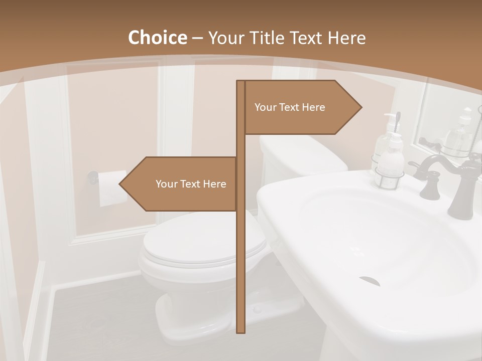 Halfbath Toilet Wood PowerPoint Template