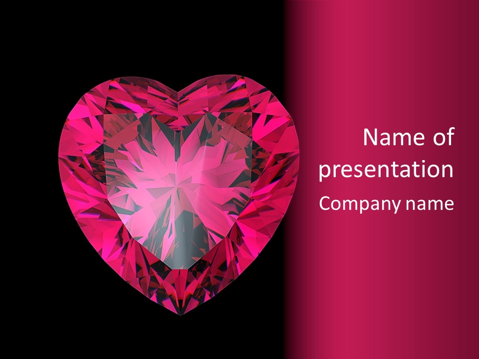 Object Garnet Heart PowerPoint Template