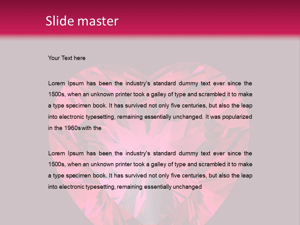 Object Garnet Heart PowerPoint Template