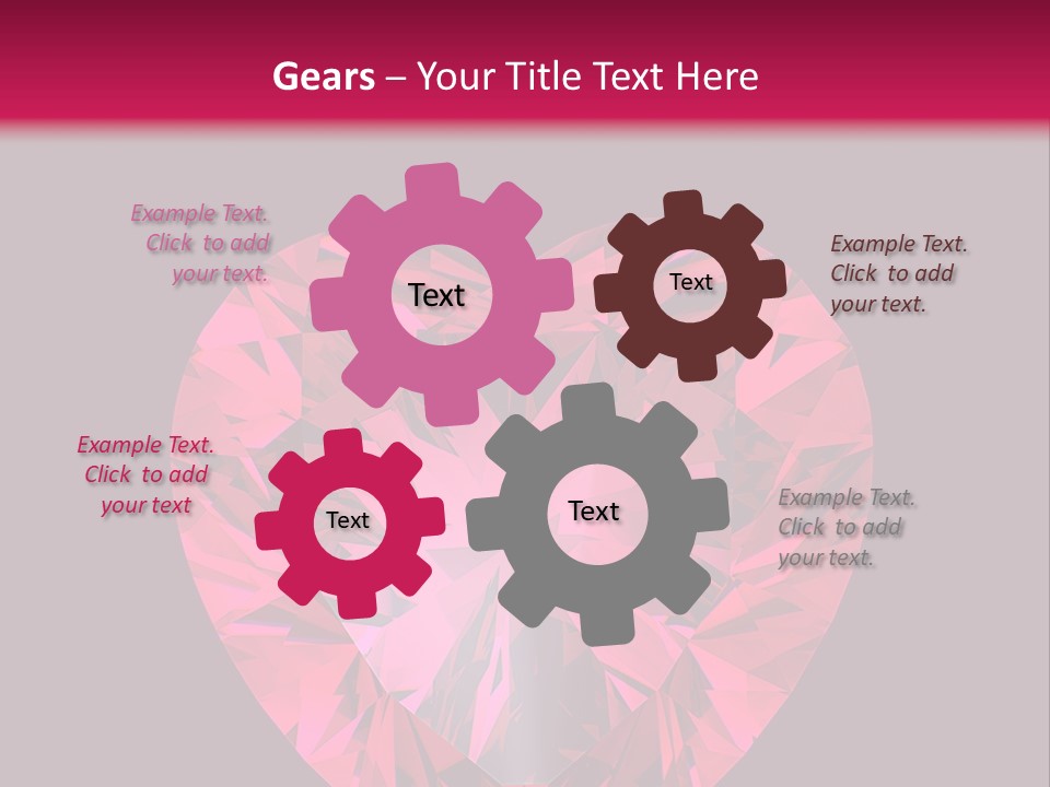 Object Garnet Heart PowerPoint Template