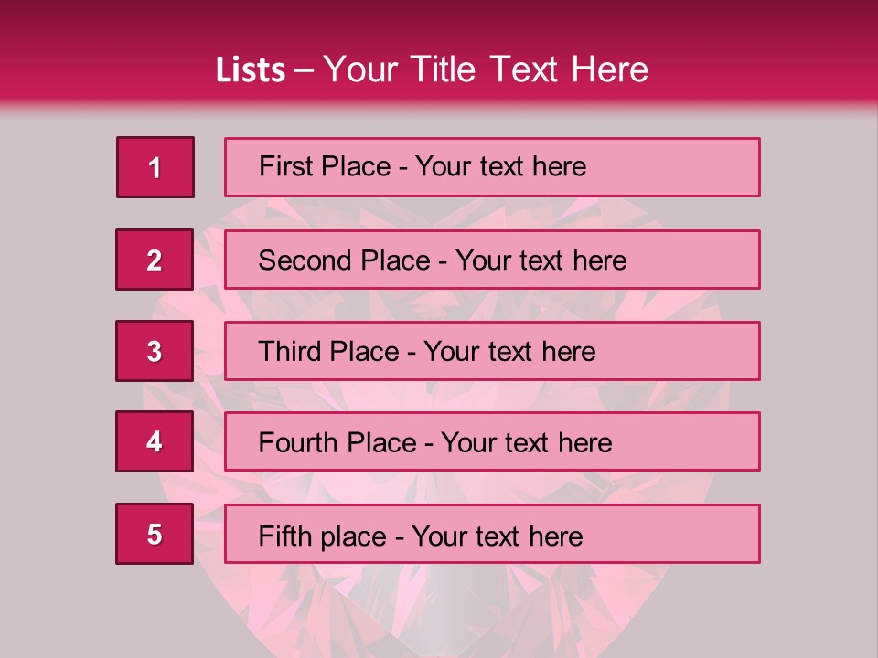 Object Garnet Heart PowerPoint Template