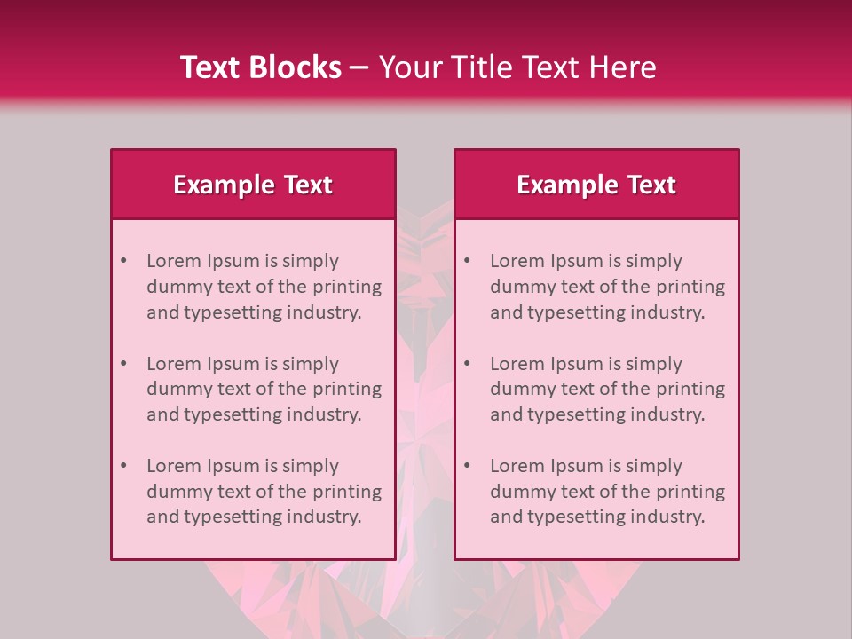 Object Garnet Heart PowerPoint Template